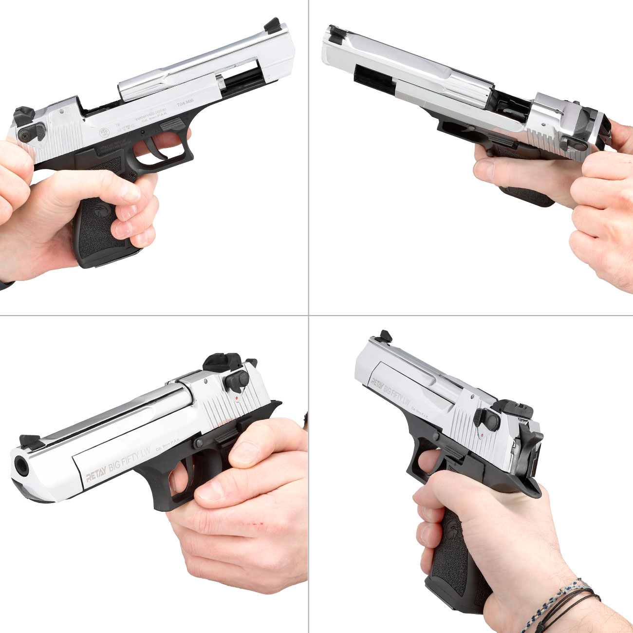 Retay Big Fifty LW Schreckschusspistole 9mm P.A.K. chrome-finish Bild 11