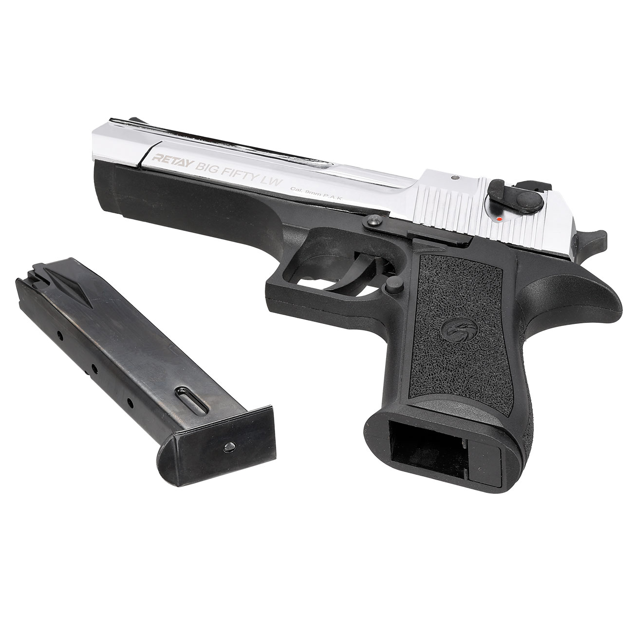 Retay Big Fifty LW Schreckschusspistole 9mm P.A.K. chrome-finish Bild 6