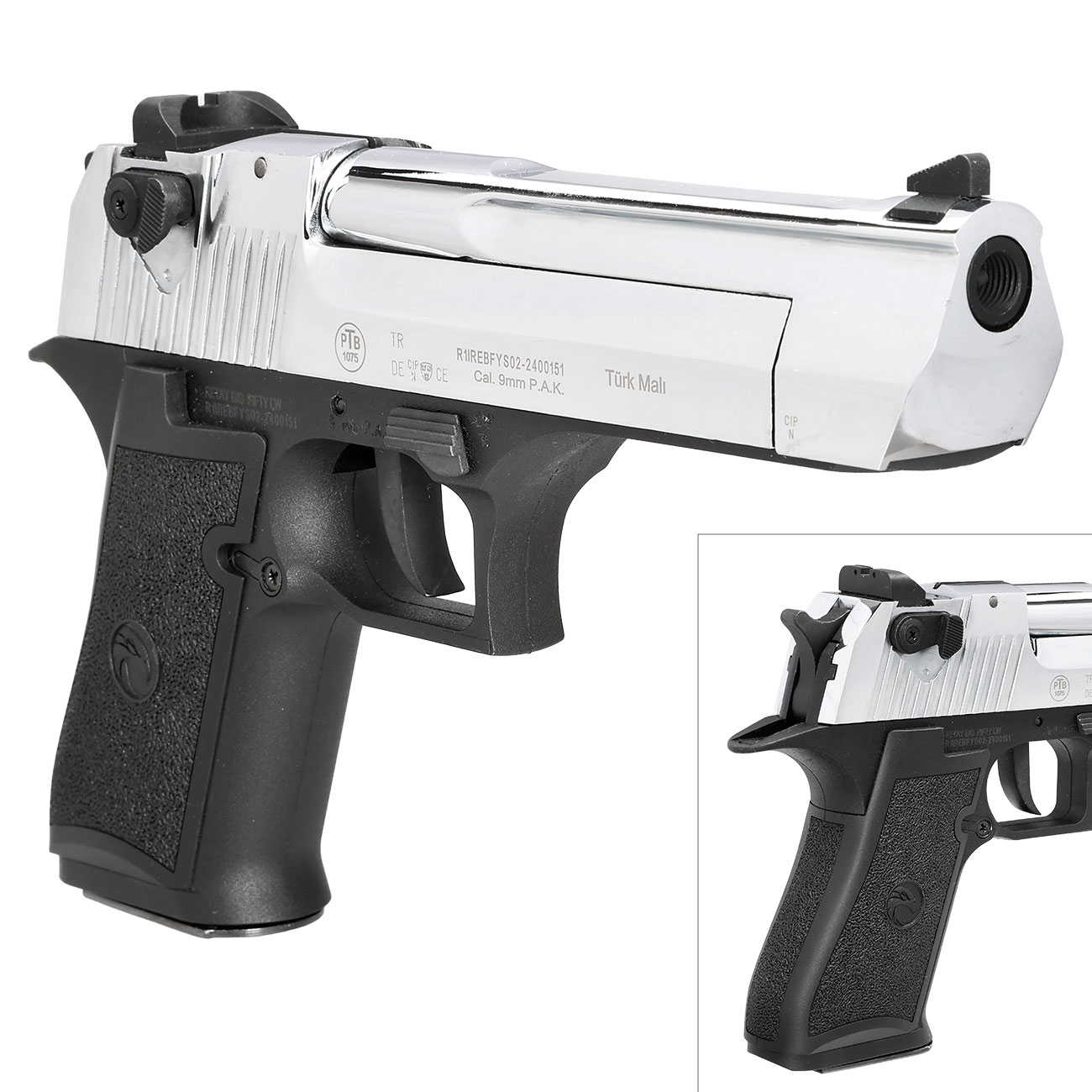 Retay Big Fifty LW Schreckschusspistole 9mm P.A.K. chrome-finish Bild 9