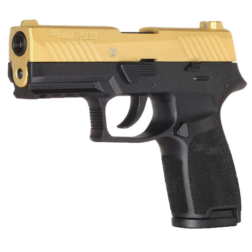 Sig Sauer P320 Schreckschuss Pistole 9mm P.A.K. gold inkl. Waffenkoffer Bild 1