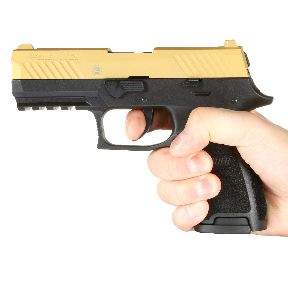 Sig Sauer P320 Schreckschuss Pistole 9mm P.A.K. gold inkl. Waffenkoffer Bild 3