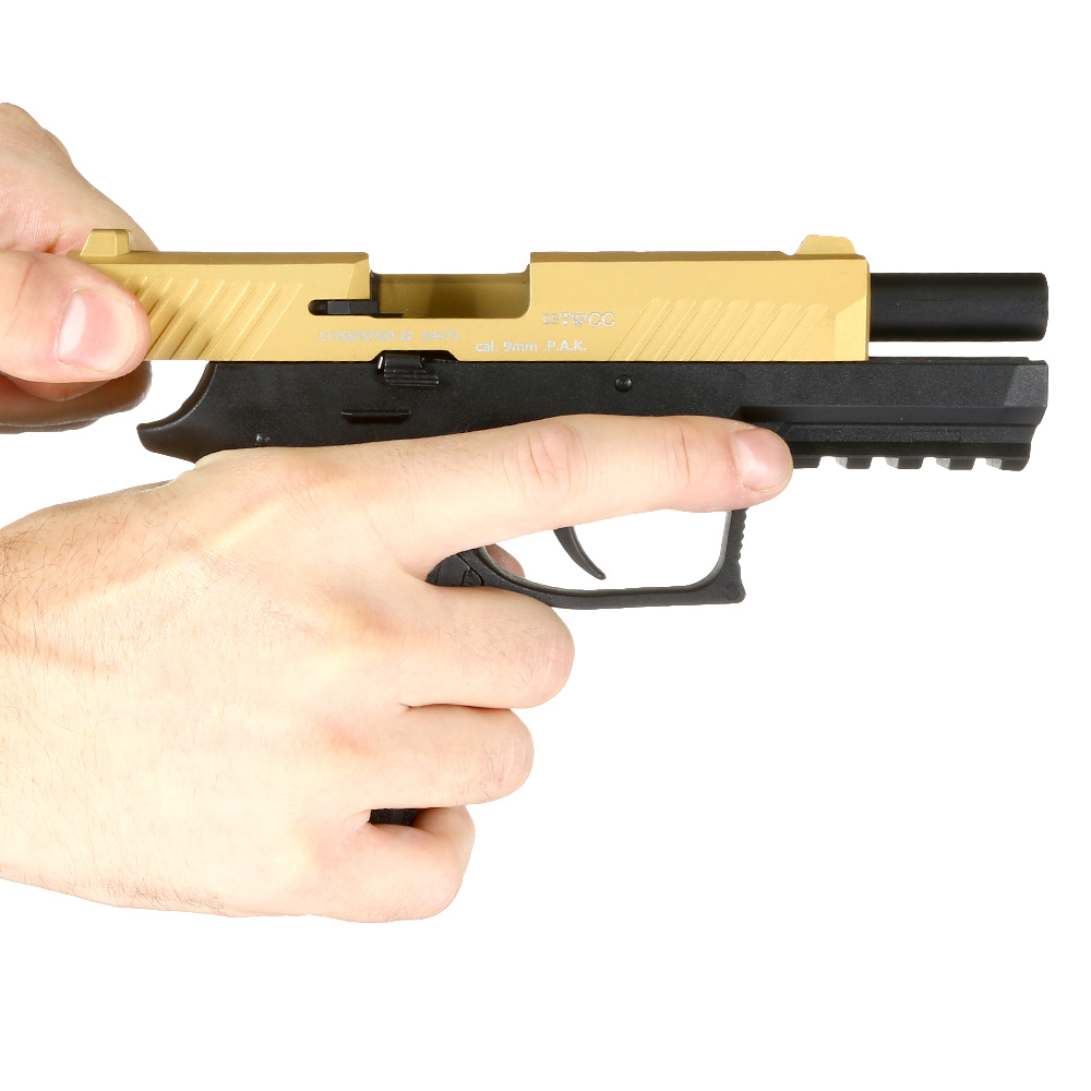 Sig Sauer P320 Schreckschuss Pistole 9mm P.A.K. gold inkl. Waffenkoffer Bild 6