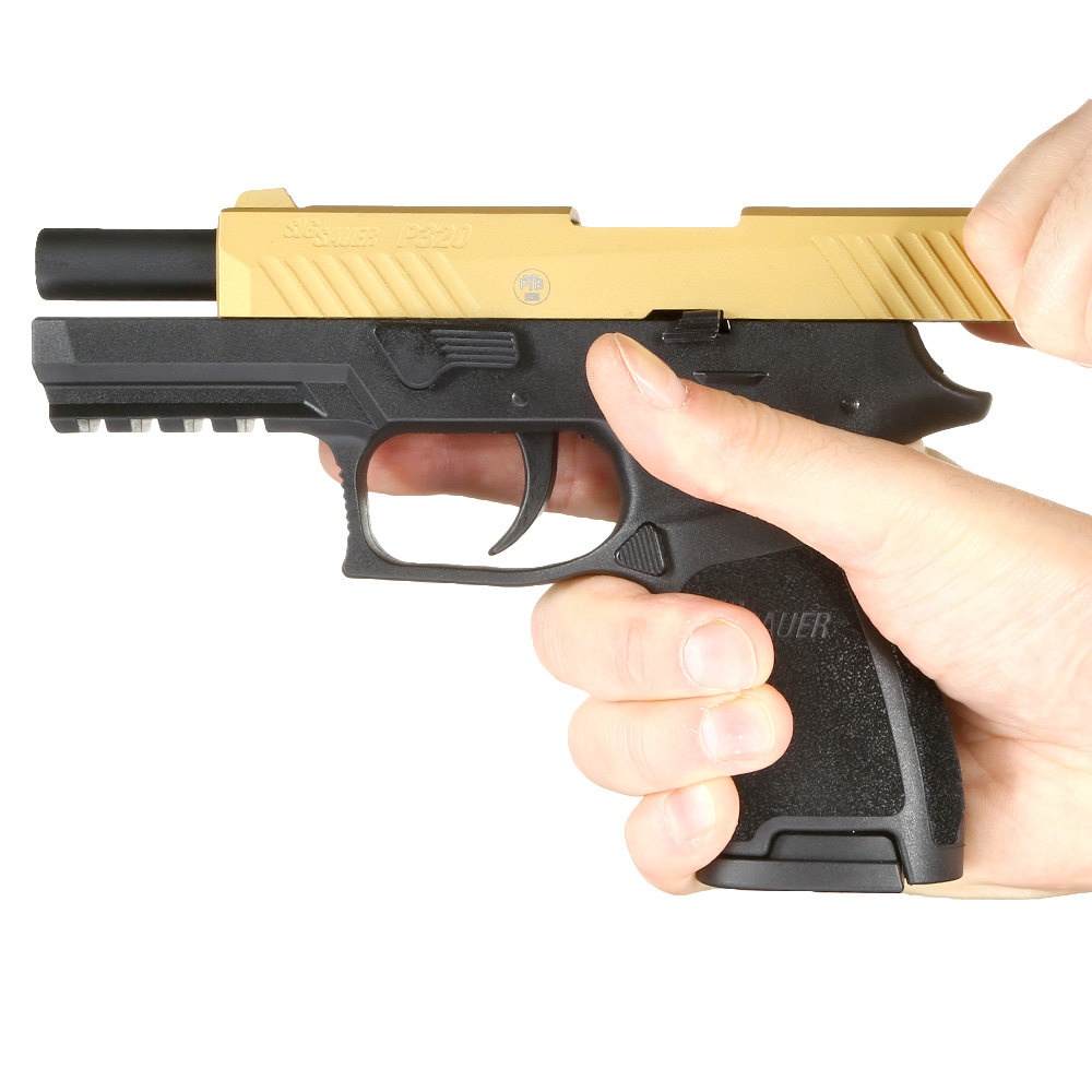 Sig Sauer P320 Schreckschuss Pistole 9mm P.A.K. gold inkl. Waffenkoffer Bild 7