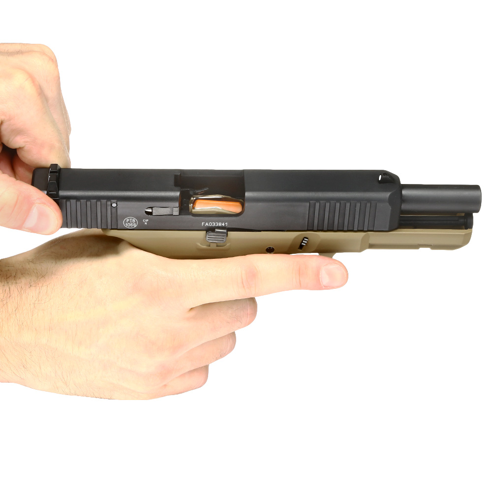 Glock 17 Gen5 Schreckschuss Pistole 9mm P.A.K. coyote French Army Edition inkl. Glock Koffer und Wechsel-Griffrücken Bild 1