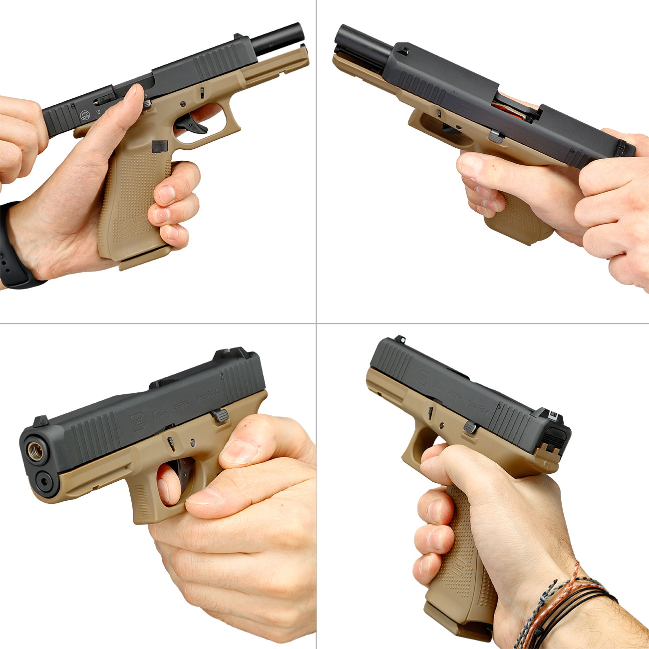 Glock 17 Gen5 Schreckschuss Pistole 9mm P.A.K. coyote French Army Edition inkl. Glock Koffer und Wechsel-Griffrcken Bild 11