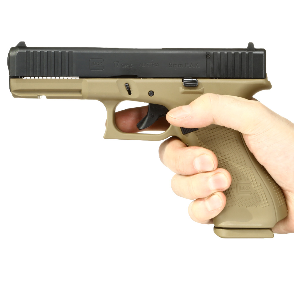 Glock 17 Gen5 Schreckschuss Pistole 9mm P.A.K. coyote inkl. Waffenkoffer Bild 3