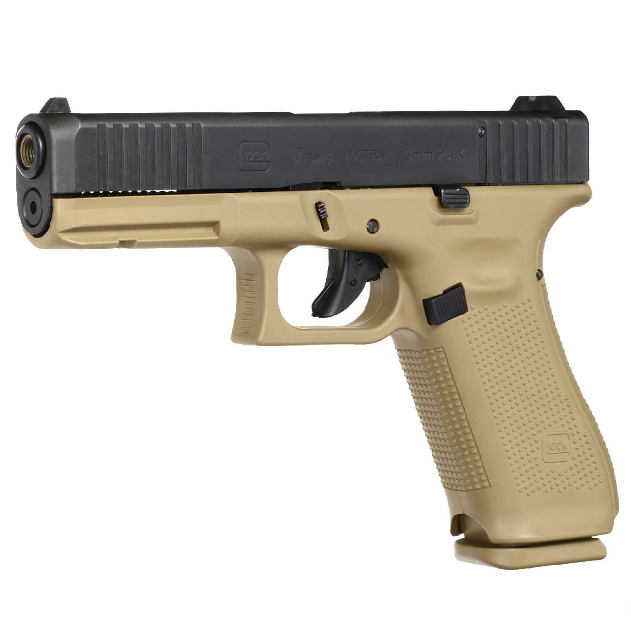 Glock 17 Gen5 Schreckschuss Pistole 9mm P.A.K. coyote inkl. Waffenkoffer Bild 2