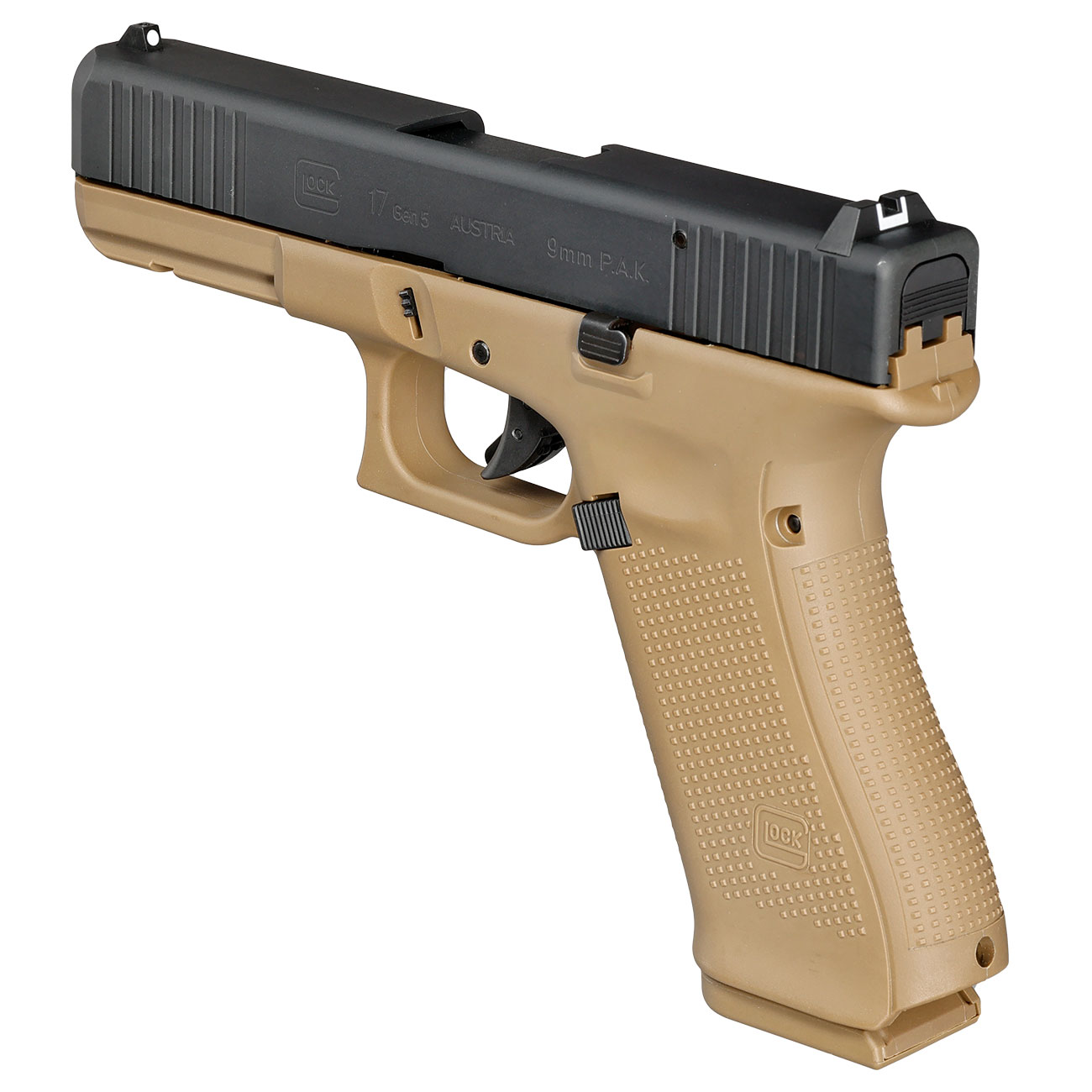 Glock 17 Gen5 Schreckschuss Pistole 9mm P.A.K. coyote inkl. Waffenkoffer Bild 7