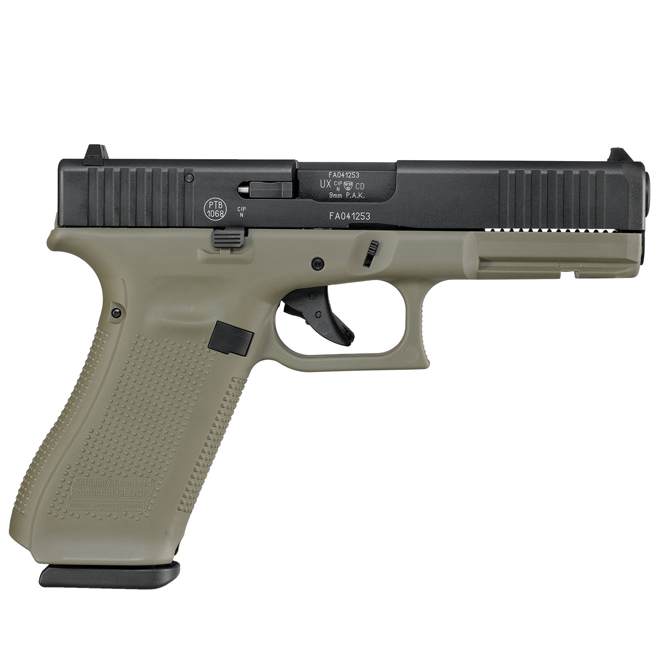 Glock 17 Gen5 Schreckschuss Pistole 9mm P.A.K. Battlefield Green inkl. Waffenkoffer Bild 3