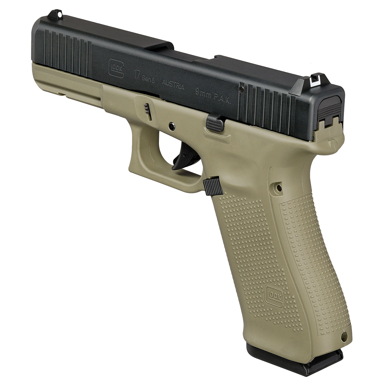 Glock 17 Gen5 Schreckschuss Pistole 9mm P.A.K. Battlefield Green inkl. Waffenkoffer Bild 7
