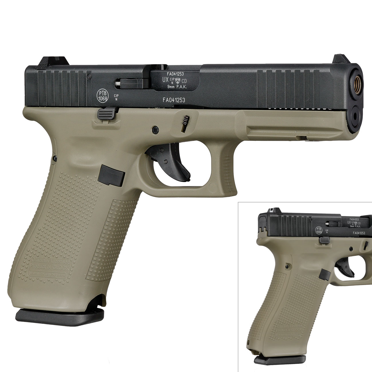 Glock 17 Gen5 Schreckschuss Pistole 9mm P.A.K. Battlefield Green inkl. Waffenkoffer Bild 9