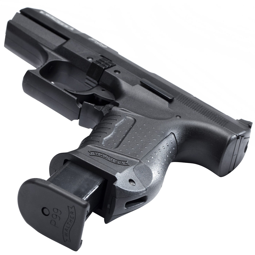 Walther P99 Schreckschuss Pistole Kal. 9mm P.A.K. inkl. 50x Pobjeda Black Blitz u. Multi-Shooter schwarz Bild 3