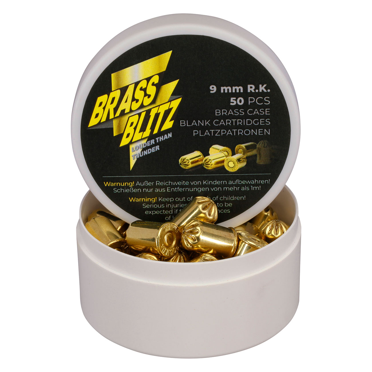 Pobjeda Brass Blitz Knallpatronen Kal. 9 mm R.K. 50 Stck - Messinghlse
