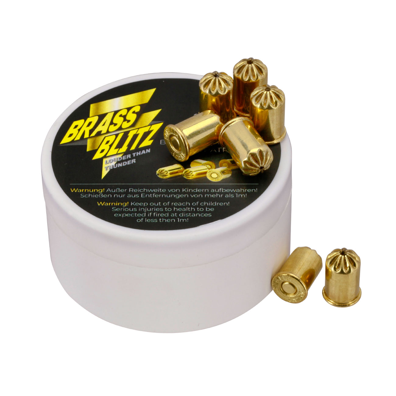 Pobjeda Brass Blitz Knallpatronen Kal. 9 mm R.K. 50 Stck - Messinghlse Bild 4