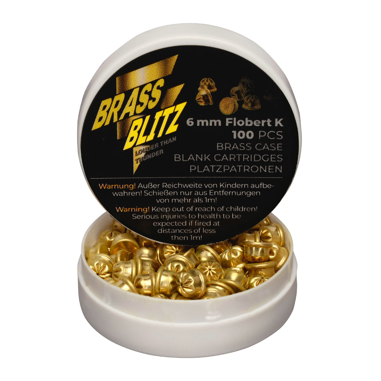 Pobjeda Brass Blitz Knallpatronen Kal. 6 mm Flobert 100 Stck - Messinghlse