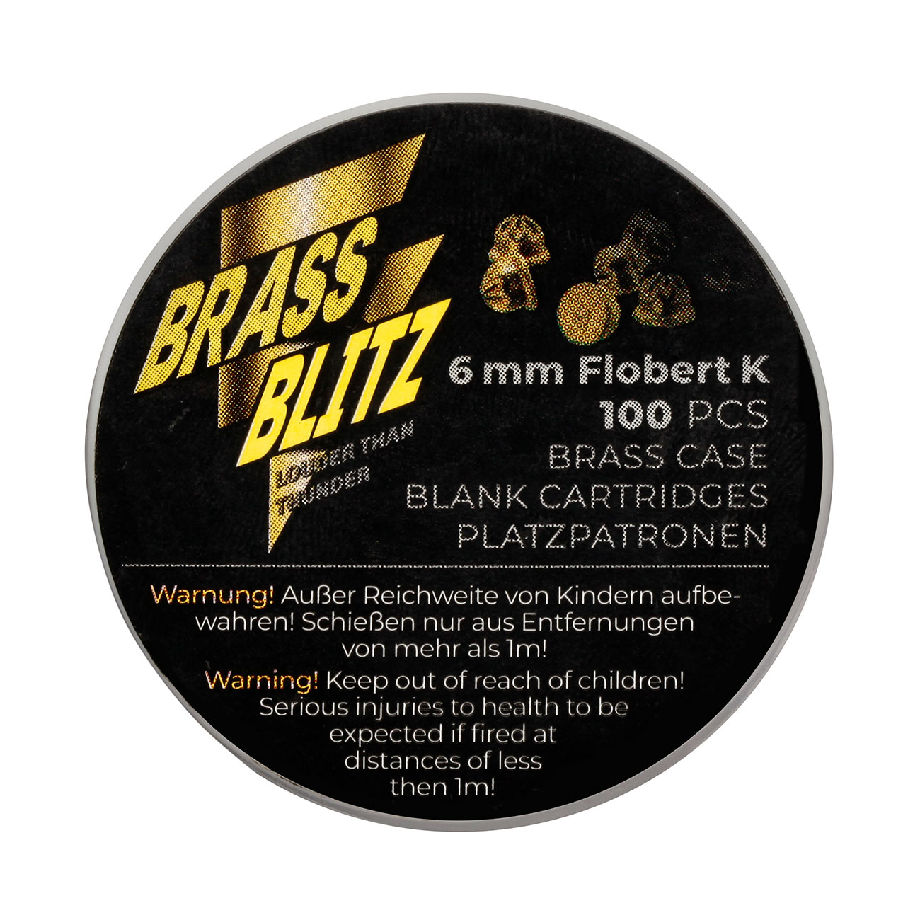 Pobjeda Brass Blitz Knallpatronen Kal. 6 mm Flobert 100 Stck - Messinghlse Bild 7