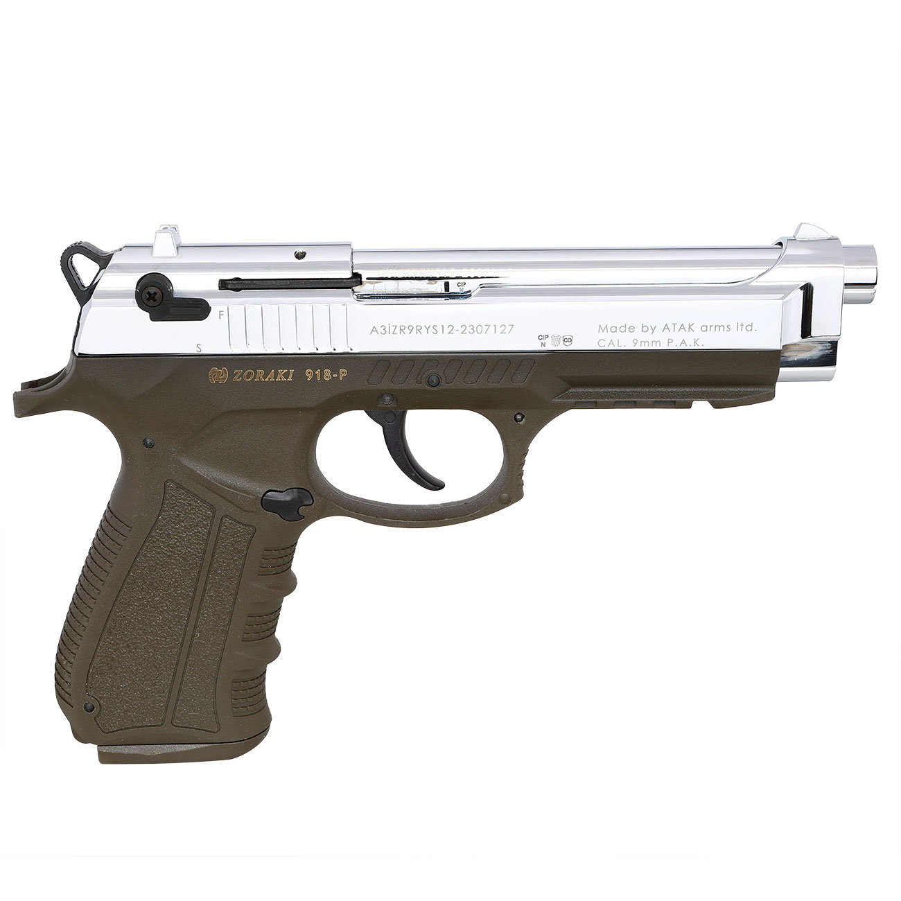 Zoraki 918 Schreckschuss-Pistole 9mm P.A. ODG chrom Bild 3