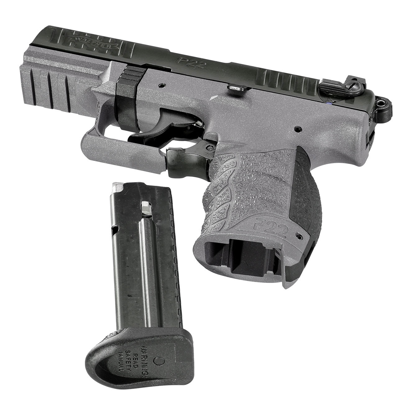 SONDERATION - Walther P22Q Schreckschuss Pistole 9mm P.A.K. Cerakote Meteor Gray inkl. 100 Schuss Platzpatronen Bild 6