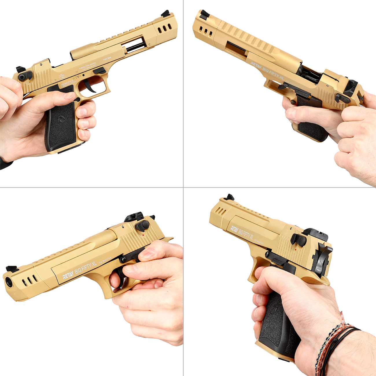 Retay Big Fifty XL Schreckschusspistole 9mm P.A.K. gold Bild 11