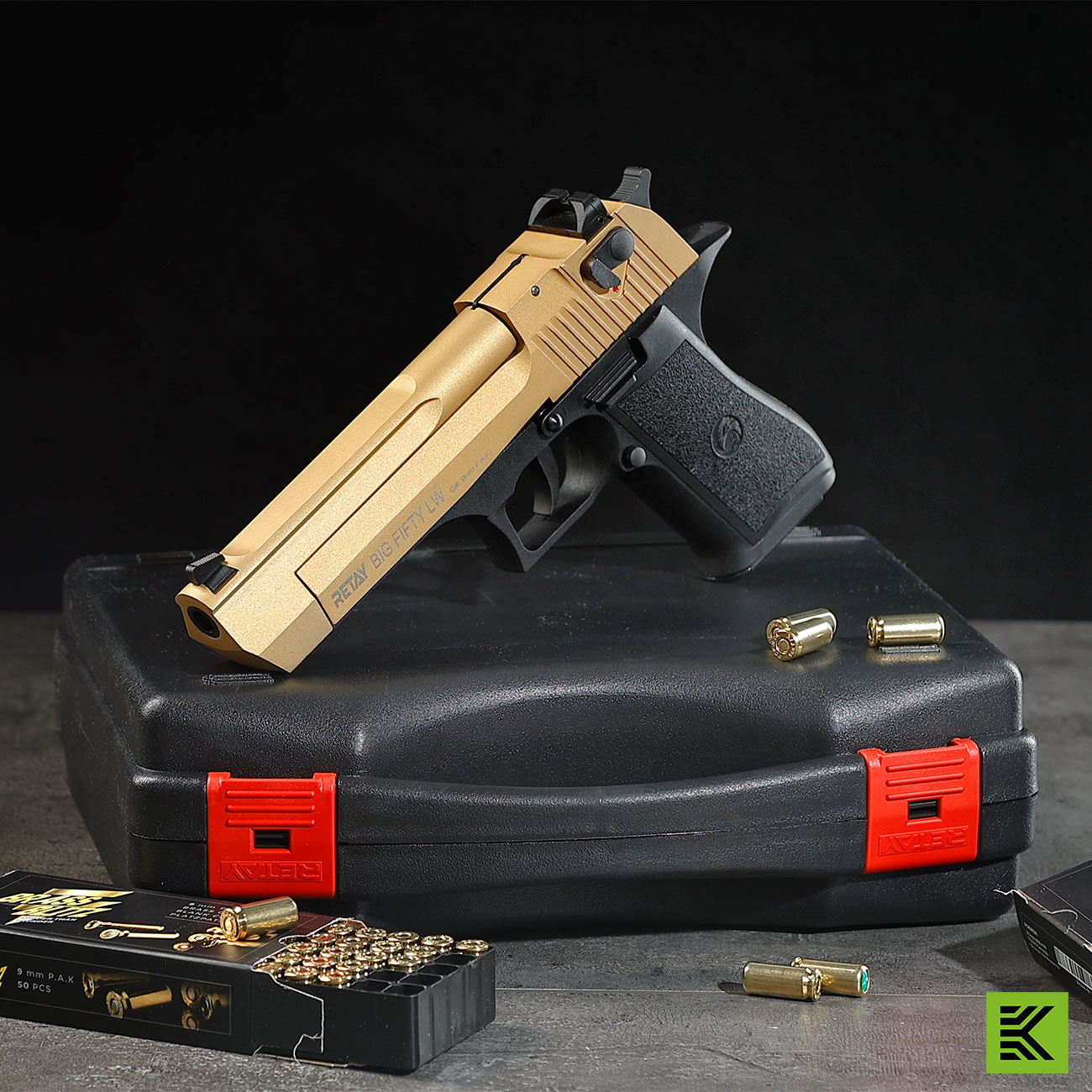 Retay Big Fifty LW Schreckschusspistole 9mm P.A.K. gold Bild 1