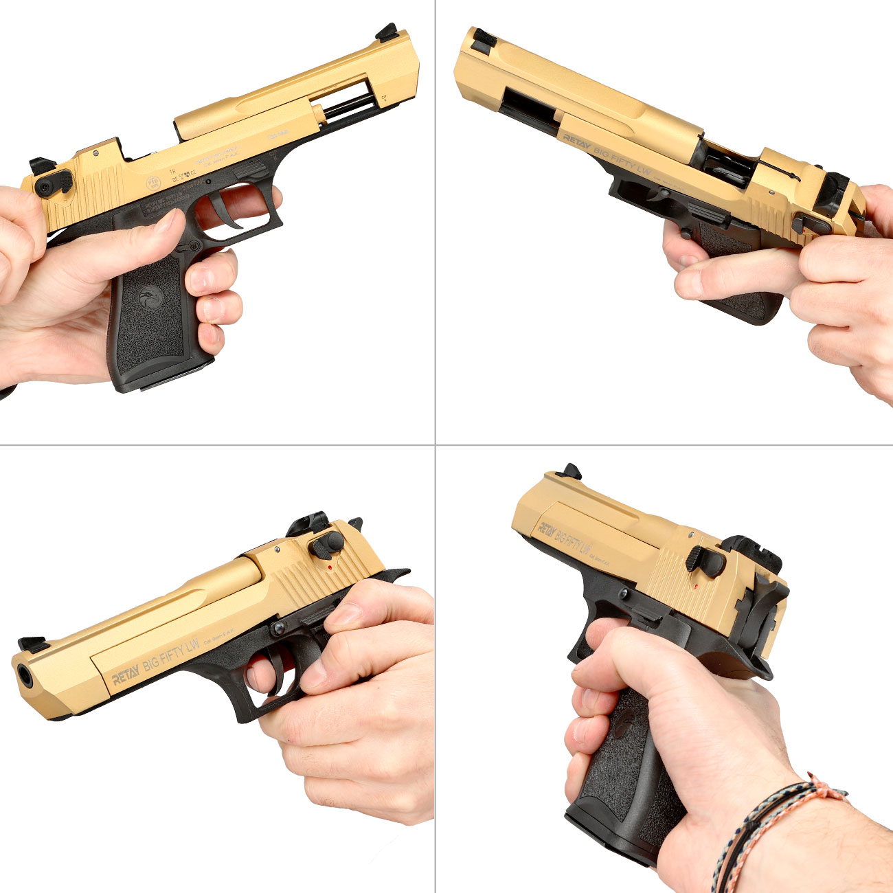 Retay Big Fifty LW Schreckschusspistole 9mm P.A.K. gold Bild 11