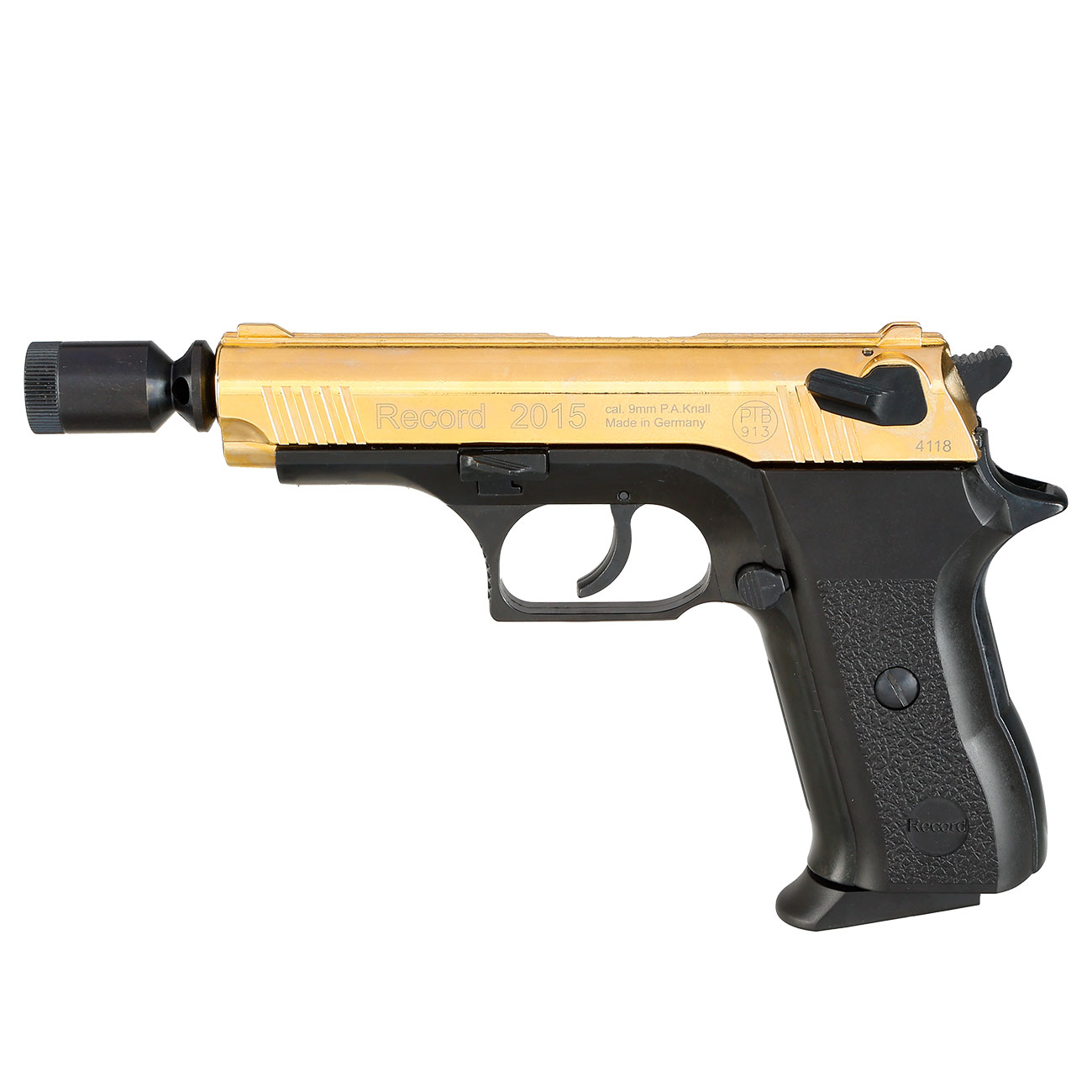 Record 2015 Schreckschuss Pistole Kal. 9mm P.A.K Sonderedition bicolor gold/brniert Bild 10
