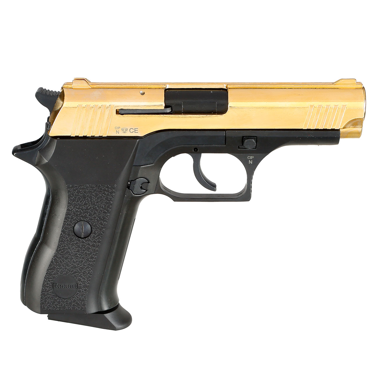 Record 2015 Schreckschuss Pistole Kal. 9mm P.A.K Sonderedition bicolor gold/brniert Bild 3