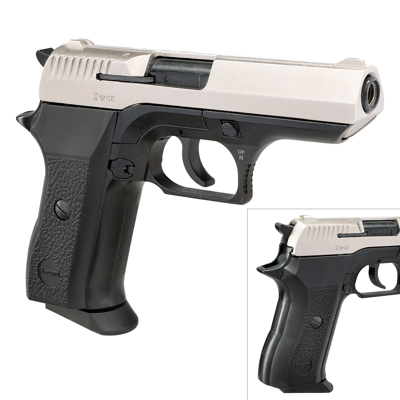 Record COP Schreckschuss Pistole Kal. 9mm P.A.K Sonderedition bicolor silber/brniert Bild 9