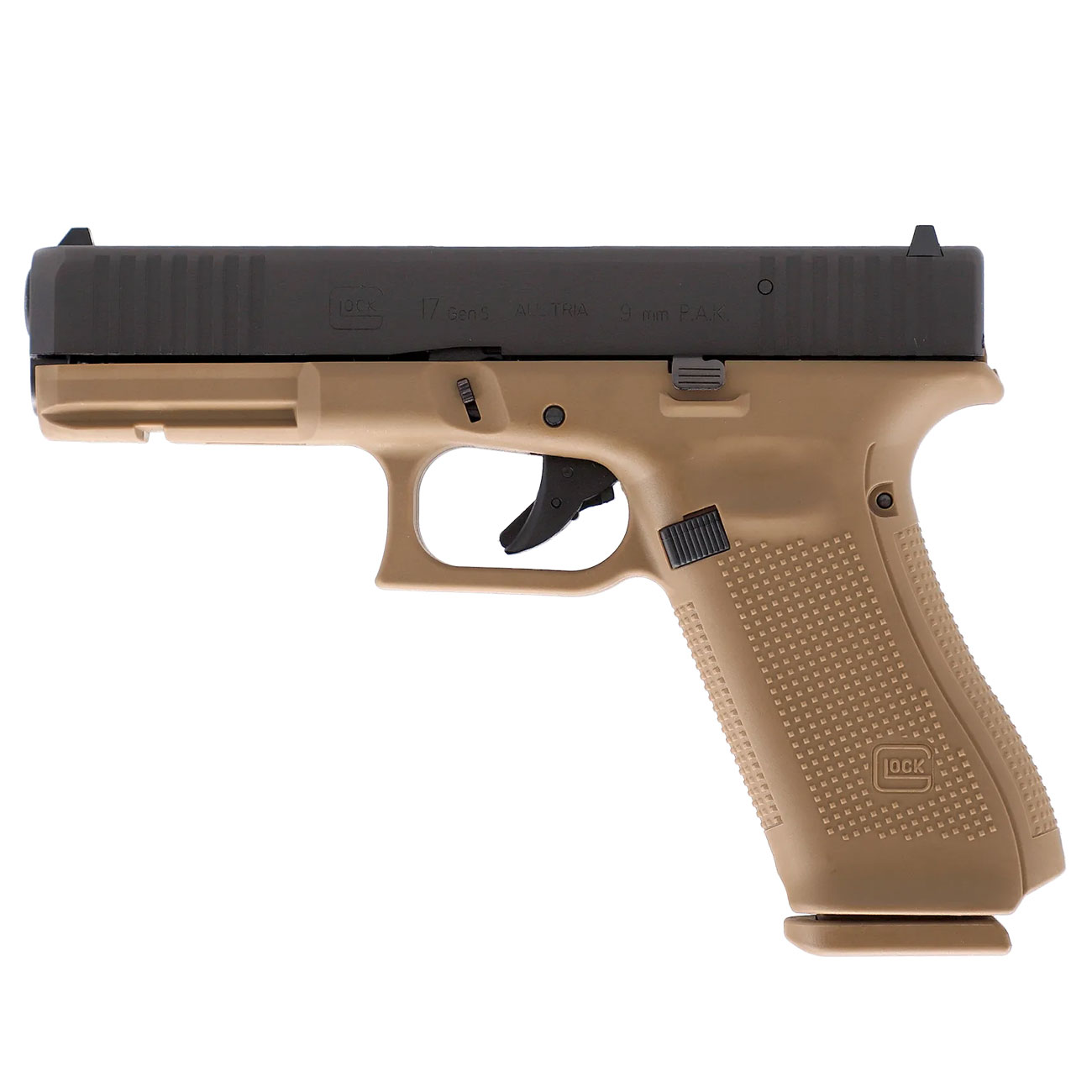 Glock 17 Gen5 Schreckschuss Pistole 9mm P.A.K. SV Double Set schwarz/coyote Bild 2