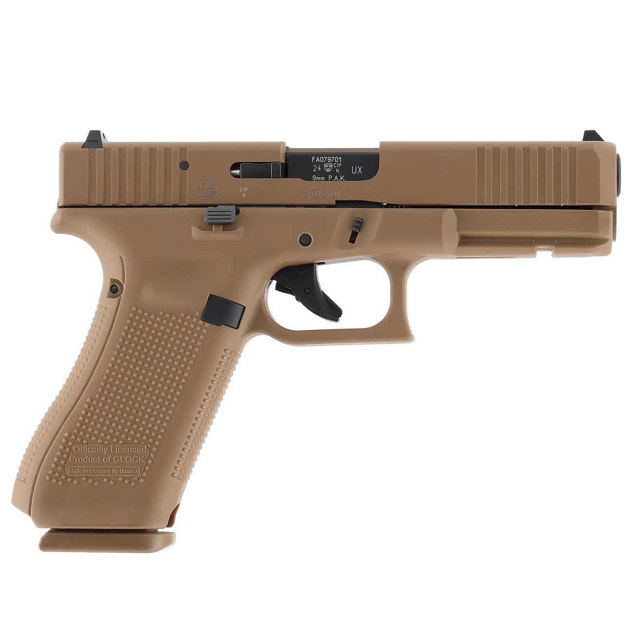 Glock 17 Gen5 Schreckschuss Pistole 9mm P.A.K. SV Double Set schwarz/coyote Bild 5