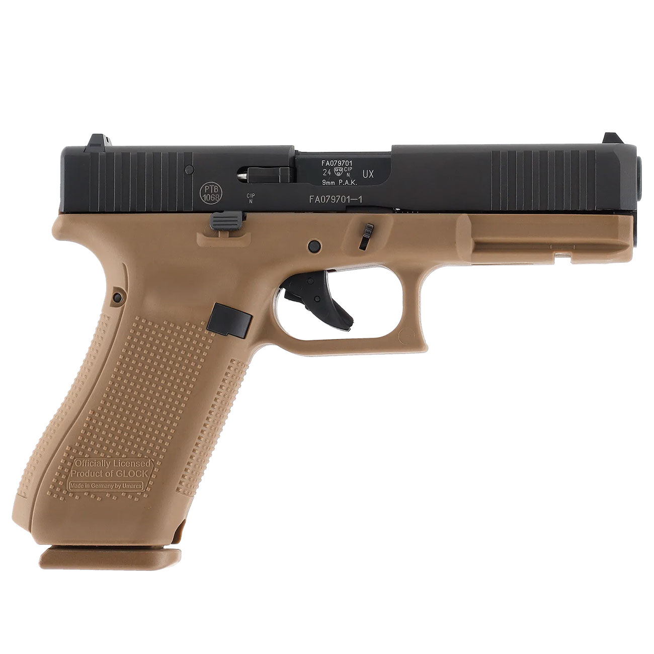 Glock 17 Gen5 Schreckschuss Pistole 9mm P.A.K. SV Double Set schwarz/coyote Bild 6