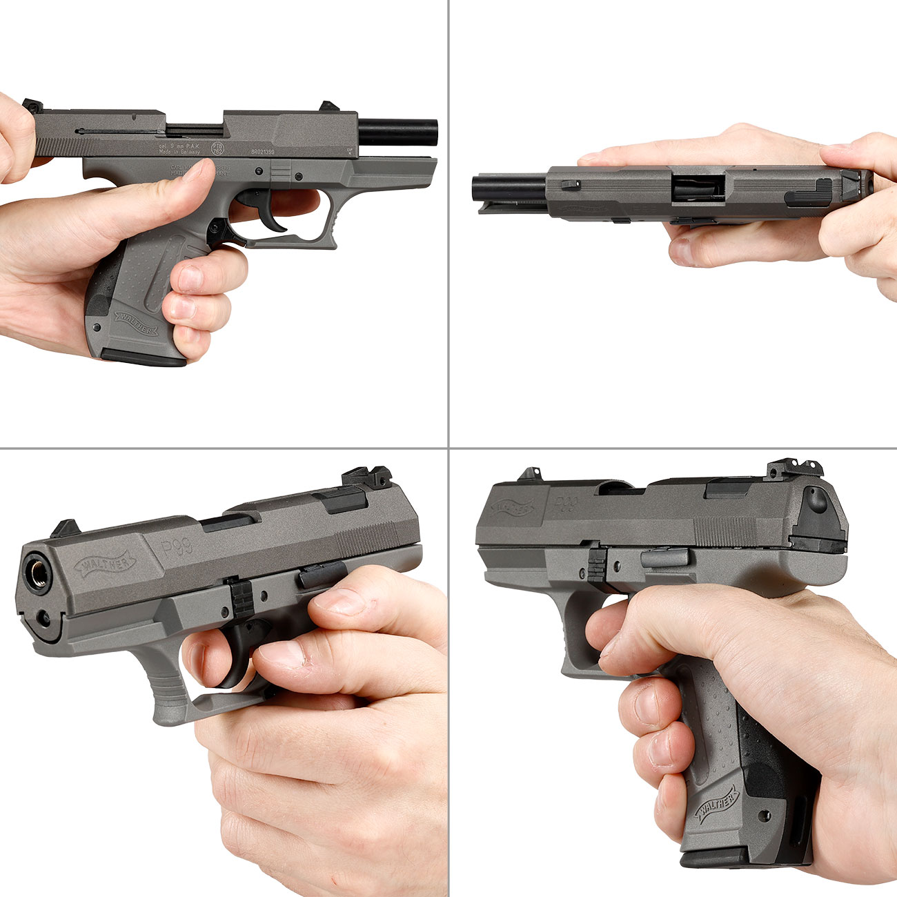 Walther P99 SV Schreckschuss Pistole 9 mm P.A.K. grau mit Stahlverschluss Bild 11