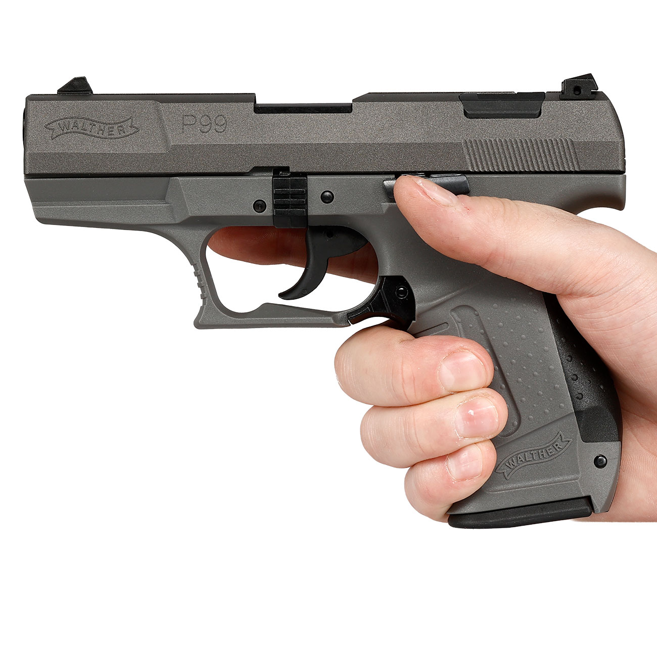 Walther P99 SV Schreckschuss Pistole 9 mm P.A.K. grau mit Stahlverschluss Bild 5