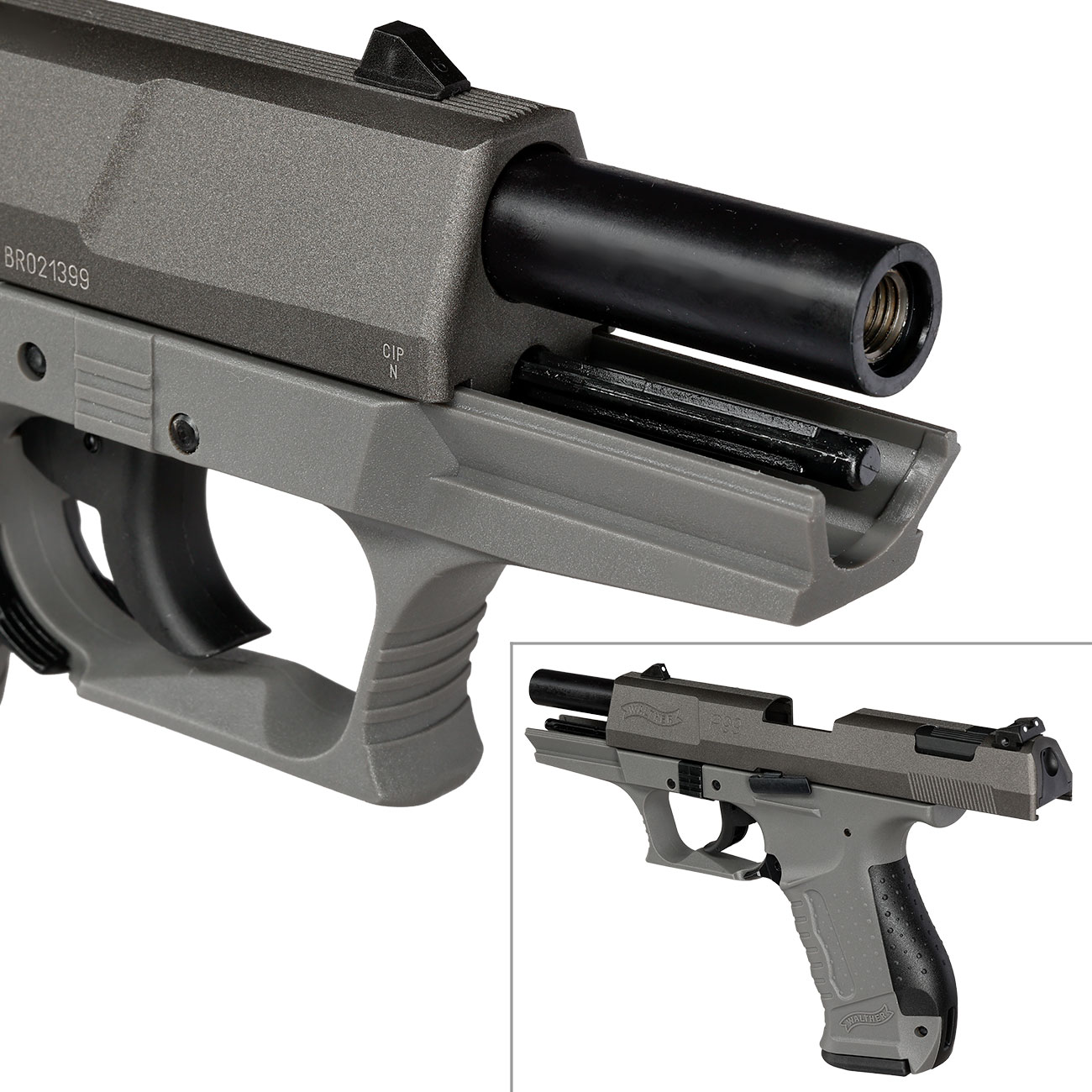 Walther P99 SV Schreckschuss Pistole 9 mm P.A.K. grau mit Stahlverschluss Bild 8