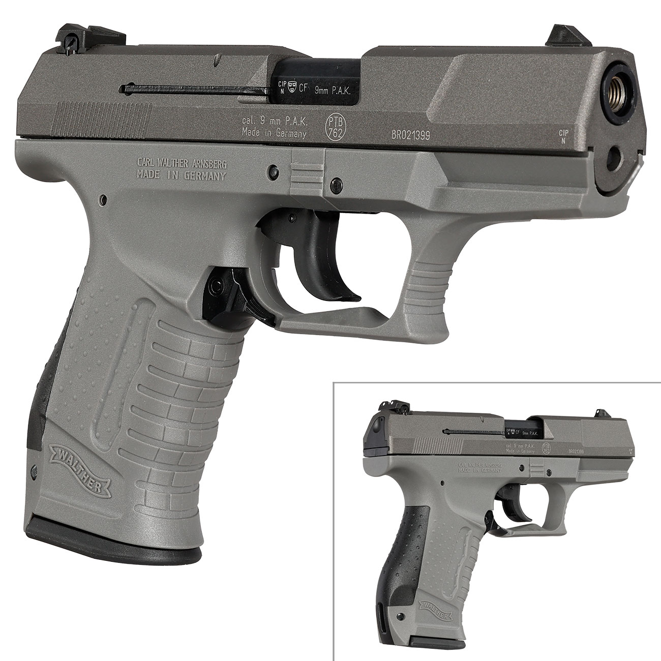 Walther P99 SV Schreckschuss Pistole 9 mm P.A.K. grau mit Stahlverschluss Bild 9