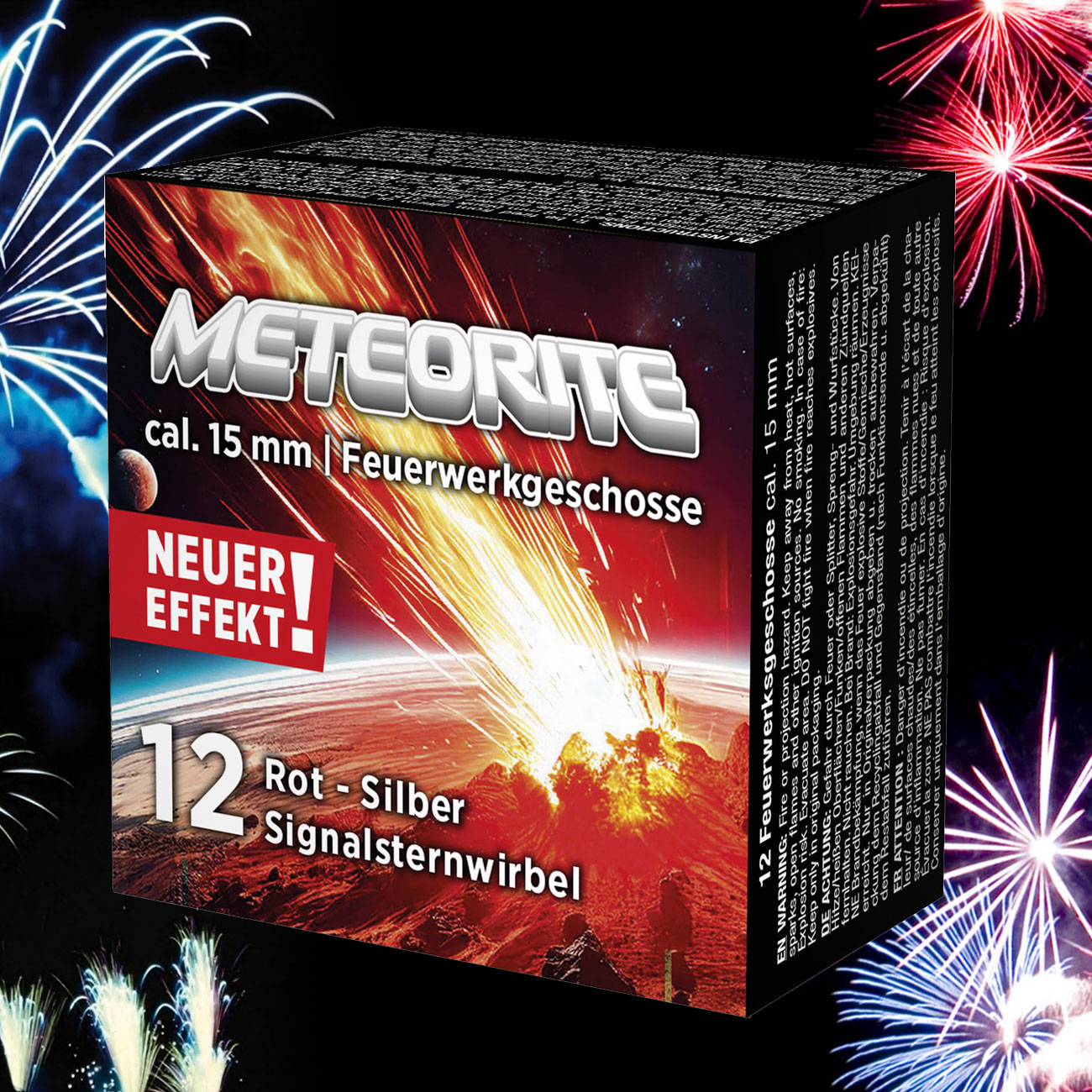 Umarex Signaleffekt Leucht-Signalsternwirbel Meteorite rot/silber 12 Stck