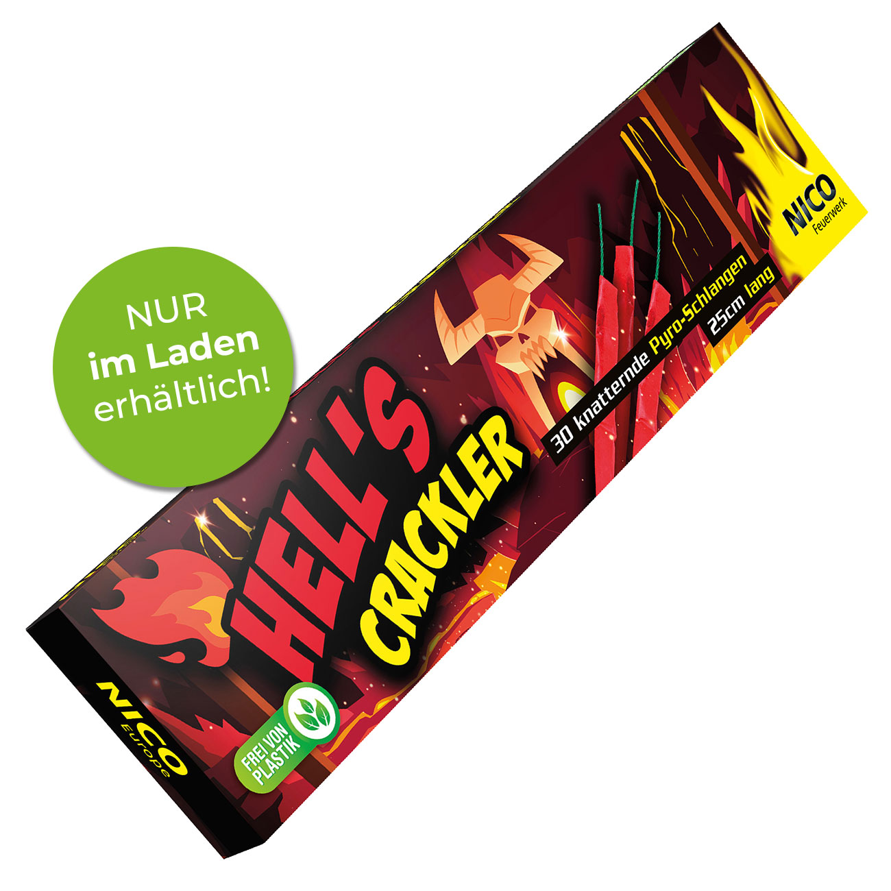NICO - Hell's Crackler 30 knatternde Pyro-Schlangen.  Ganzjahresartikel