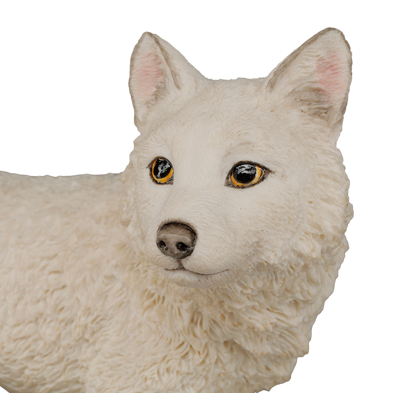 Dekofigur weier Wolf Welpe stehend 11 x 12 cm Bild 1
