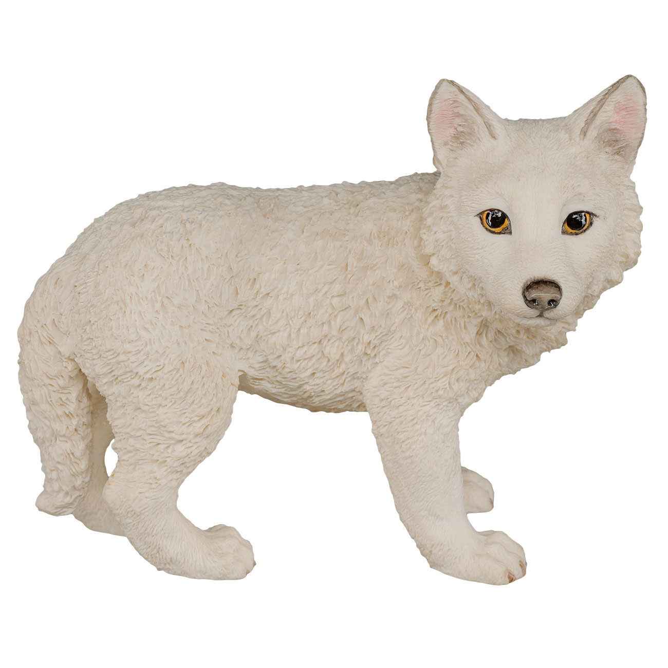 Dekofigur weier Wolf Welpe stehend 11 x 12 cm Bild 2