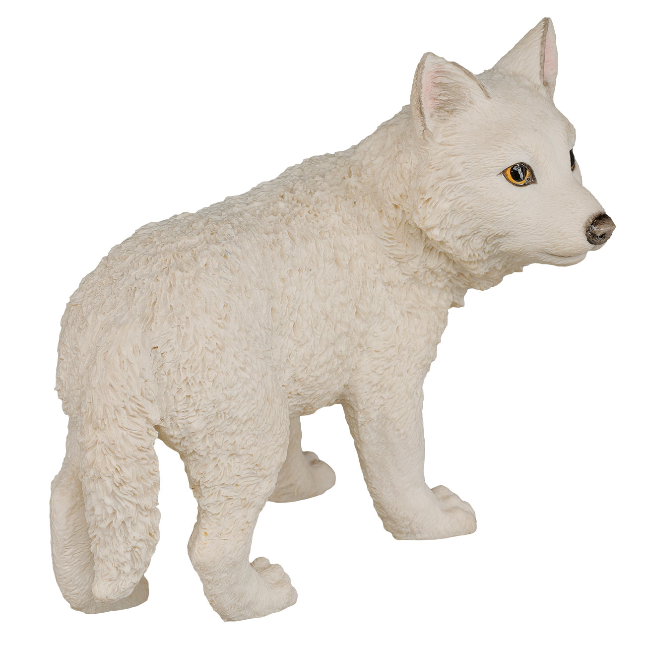 Dekofigur weier Wolf Welpe stehend 11 x 12 cm Bild 5