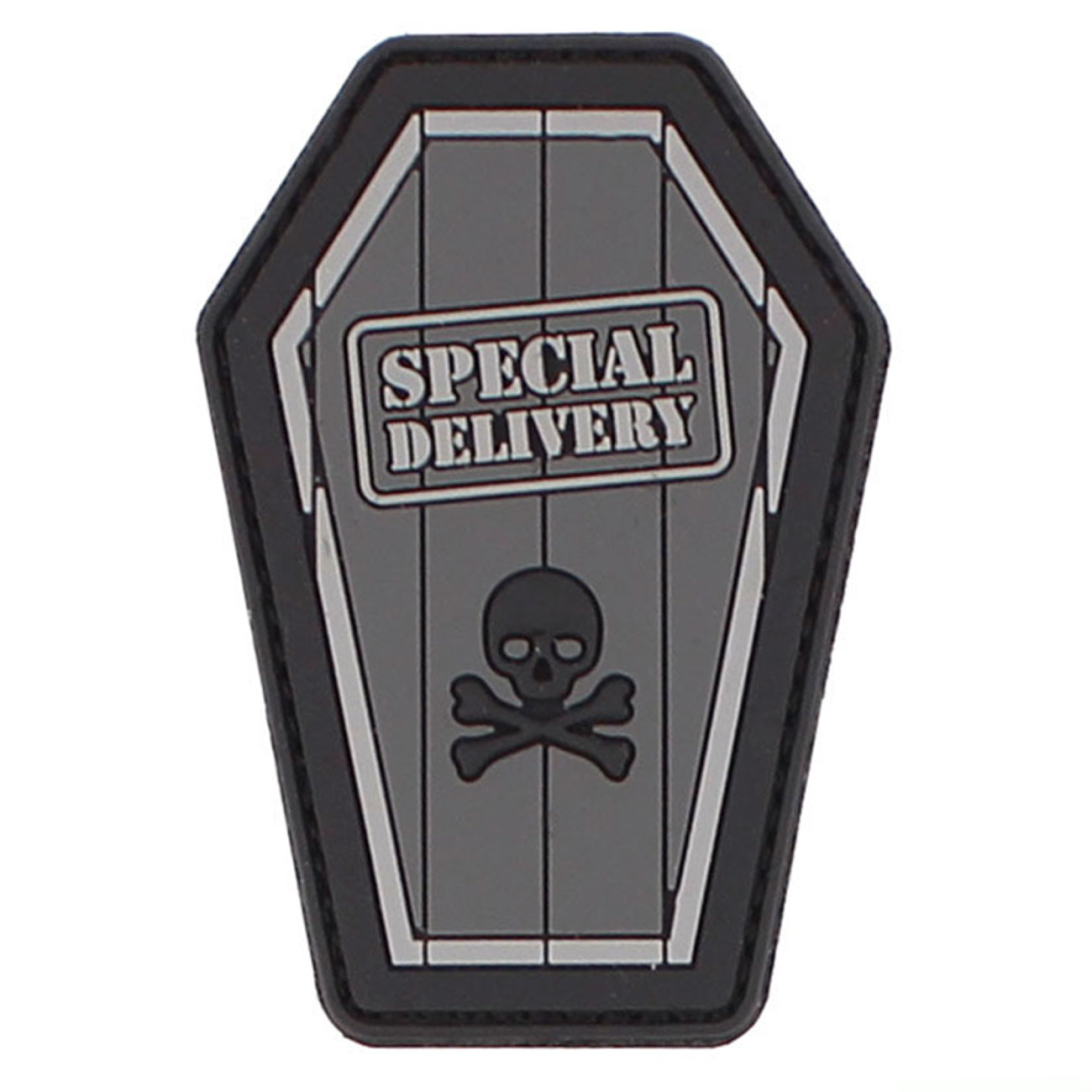 3D Rubber Patch mit Klettflche Special Delivery schwarz/grau