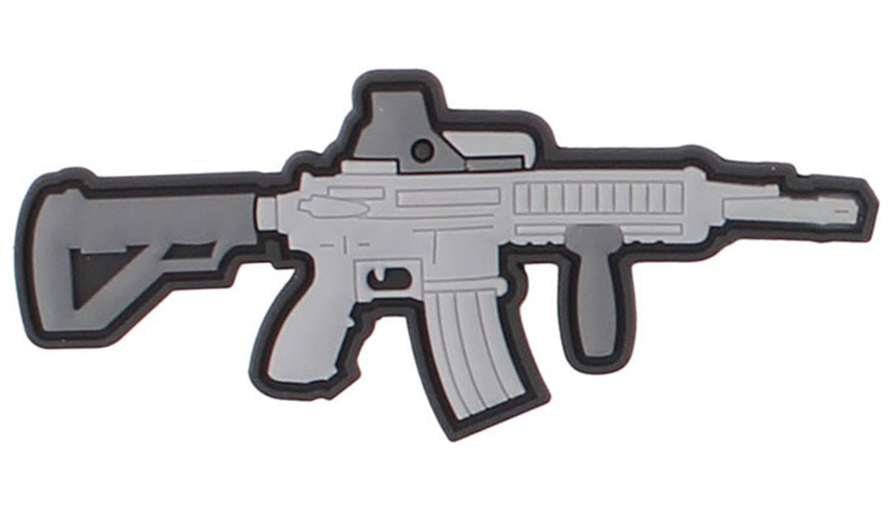 3D Rubber Patch mit Klettflche M4 grau