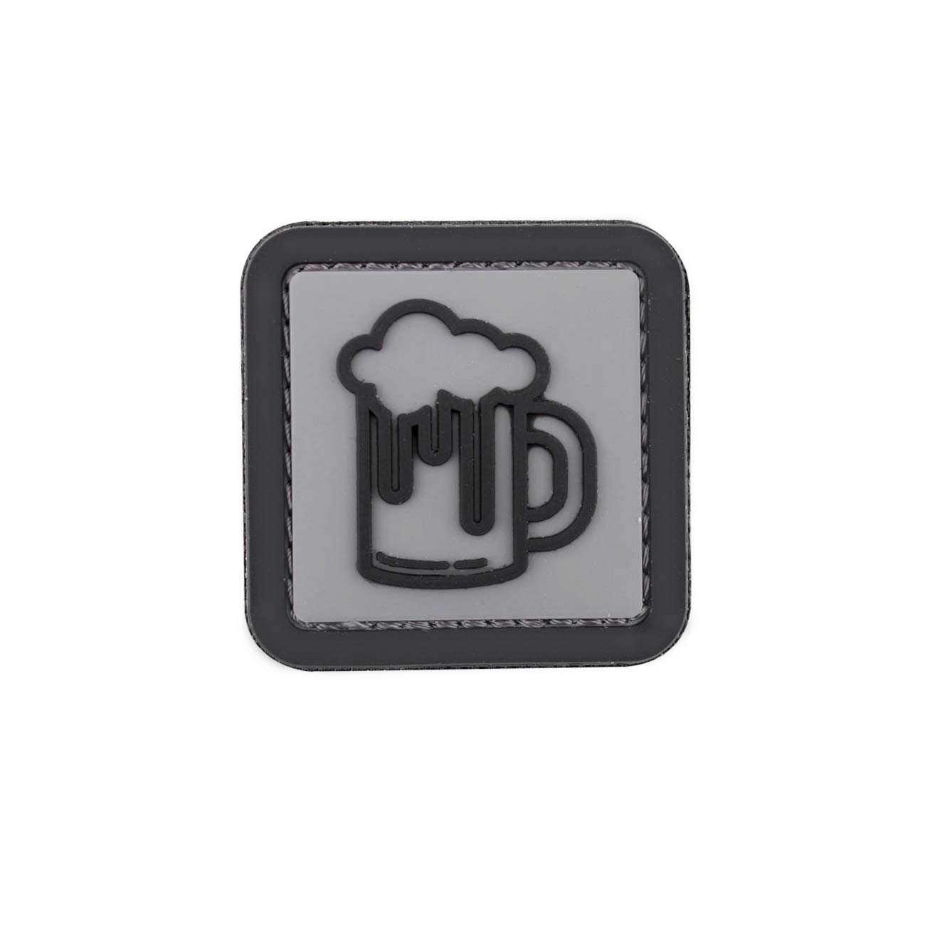 3D Rubber Patch Bierkrug grau