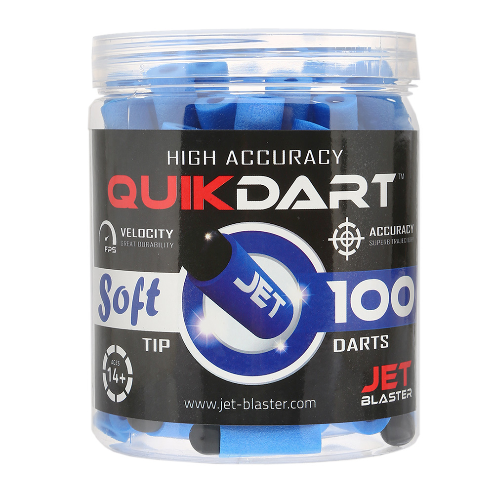 CEDA 100 Stck Schaumstoff High Accuracy Quick Darts blau fr Jet Blaster Model-S