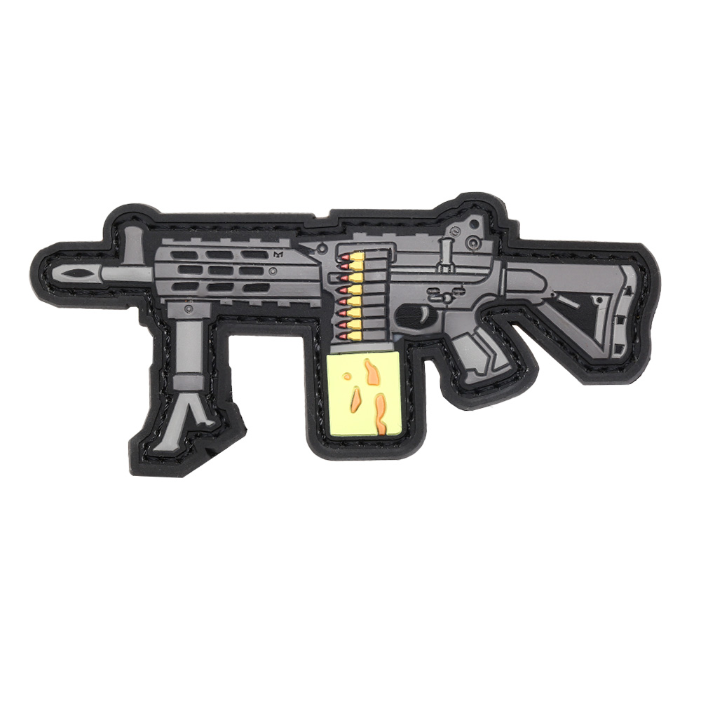G&G 3D Rubber Patch mit Klettflche LMG Airsoft Light Machine Gun grau