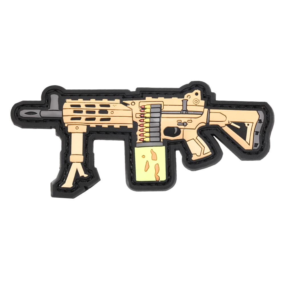 G&G 3D Rubber Patch LMG Airsoft Light Machine Gun Tan