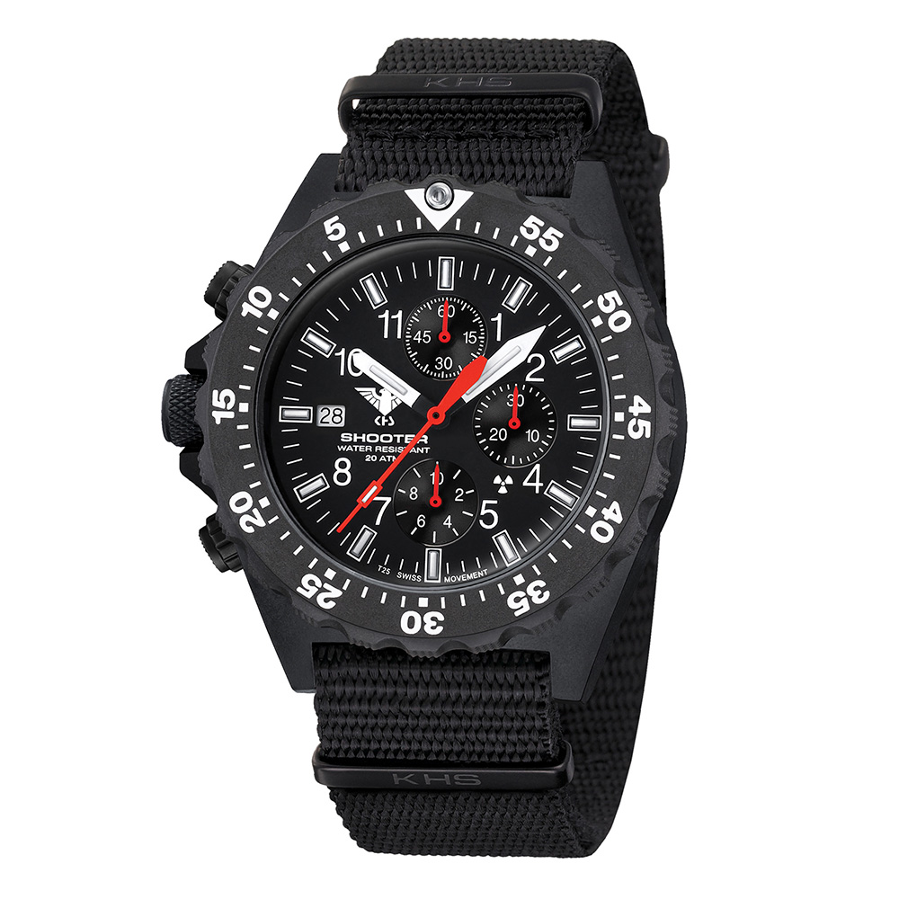 KHS Armbanduhr Shooter MKII Chronograph Natoband schwarz