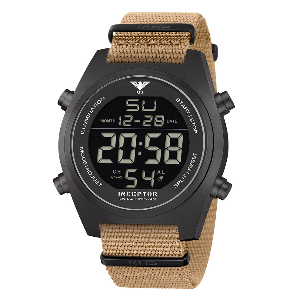 KHS Inceptor Black Steel Digital Natoband beige