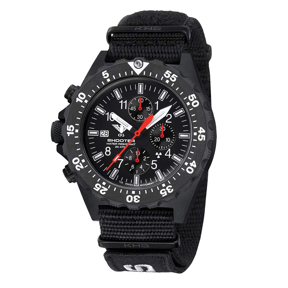 KHS Armbanduhr Shooter MKII Chronograph Natoband XTAC schwarz