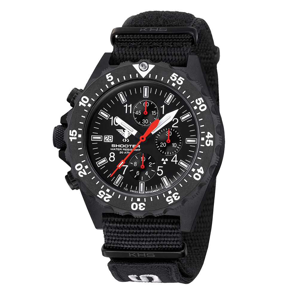 KHS Armbanduhr Shooter MKII Chronograph Natoband XTAC schwarz